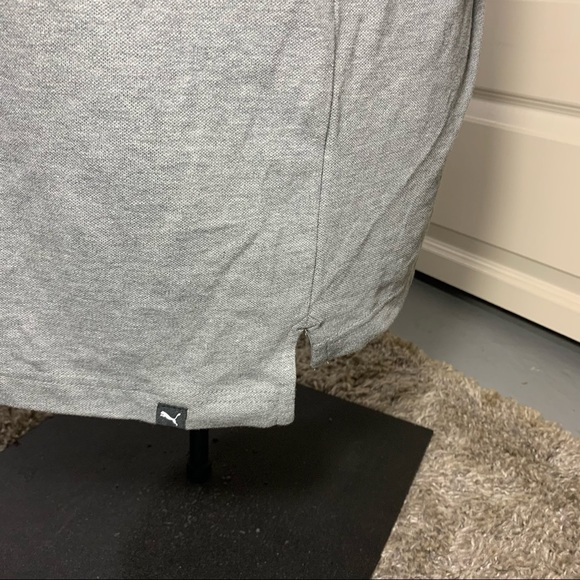 PUMA gray vintage polo cotton shirt 1/4 button embroider logo chest comfy 2XL - Picture 9 of 14